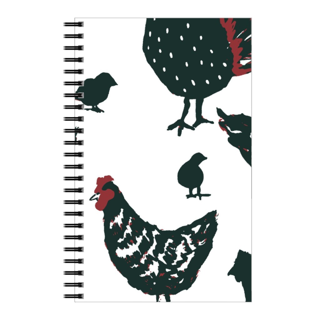 Chickens - Neutral Notebook, 5x8, Black