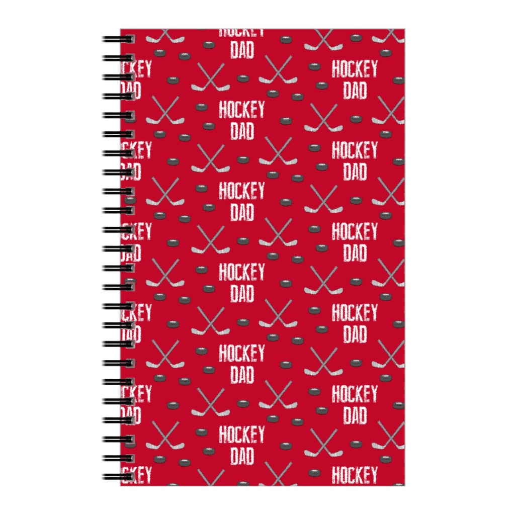 Hockey Dad - Red Notebook, 5x8, Red