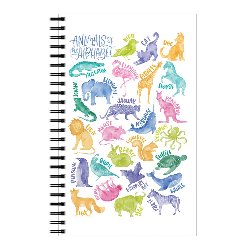 Animal Alphabet Watercolor Zoo Abcs - Multi Notebook, 5x8, Multicolor