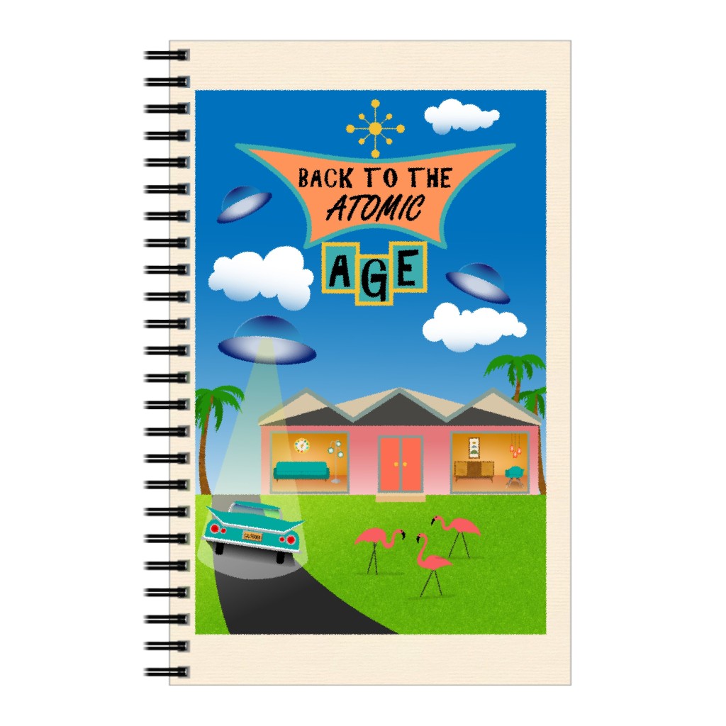 Let's Go Back To the Atomic Age! Notebook, 5x8, Multicolor