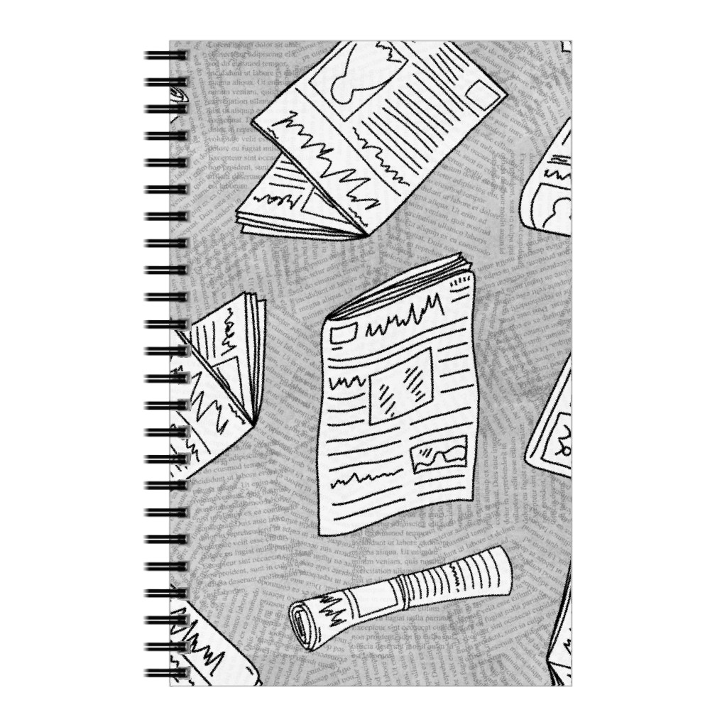 Newsprint Notebook, 5x8, Gray, Silver