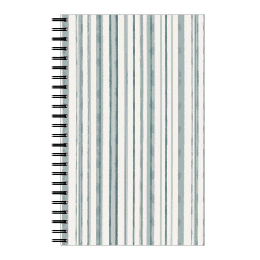Dreamy Watercolor Stripe Notebook, 5x8, Green, Desert Green