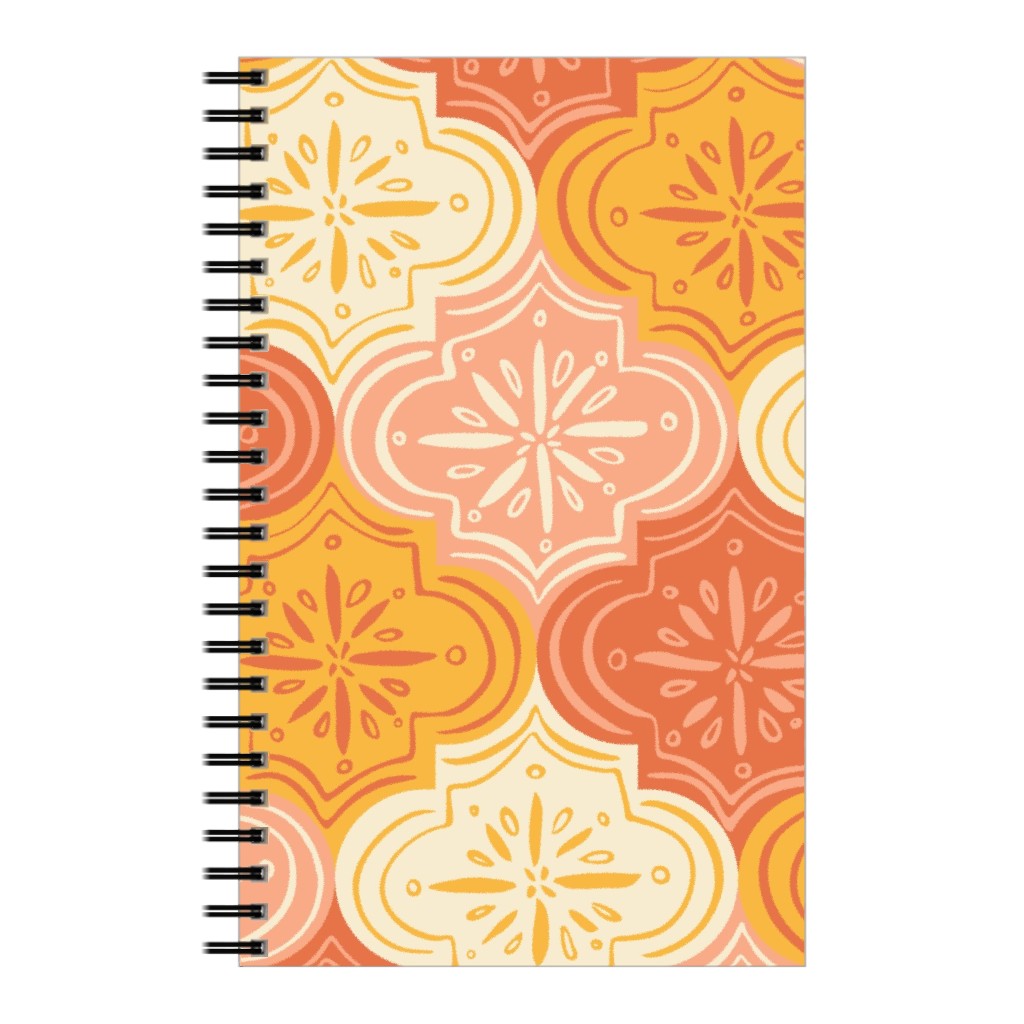 Arabesque - Warm Notebook, 5x8, Orange, Orange