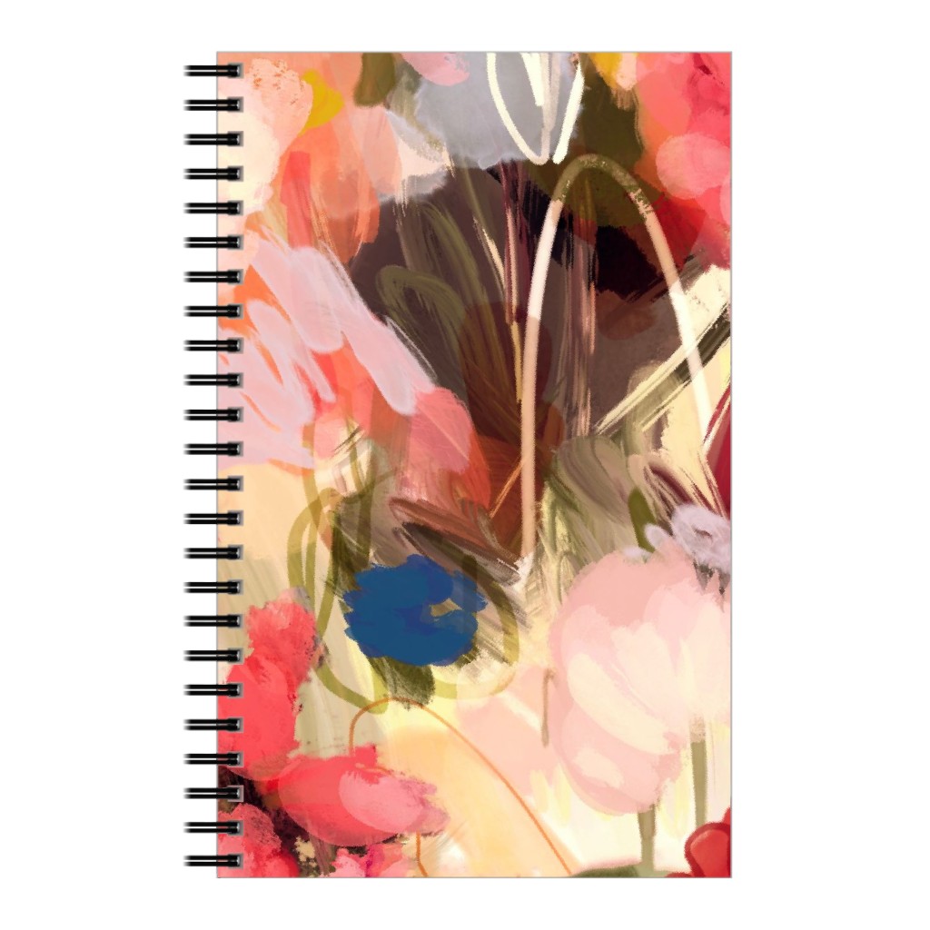 Painterly Abstract Floral Notebook, 5x8, Pink