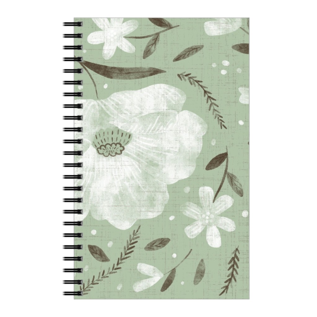 Charlotte Floral - Sage Notebook, 5x8, Green, Classic Green