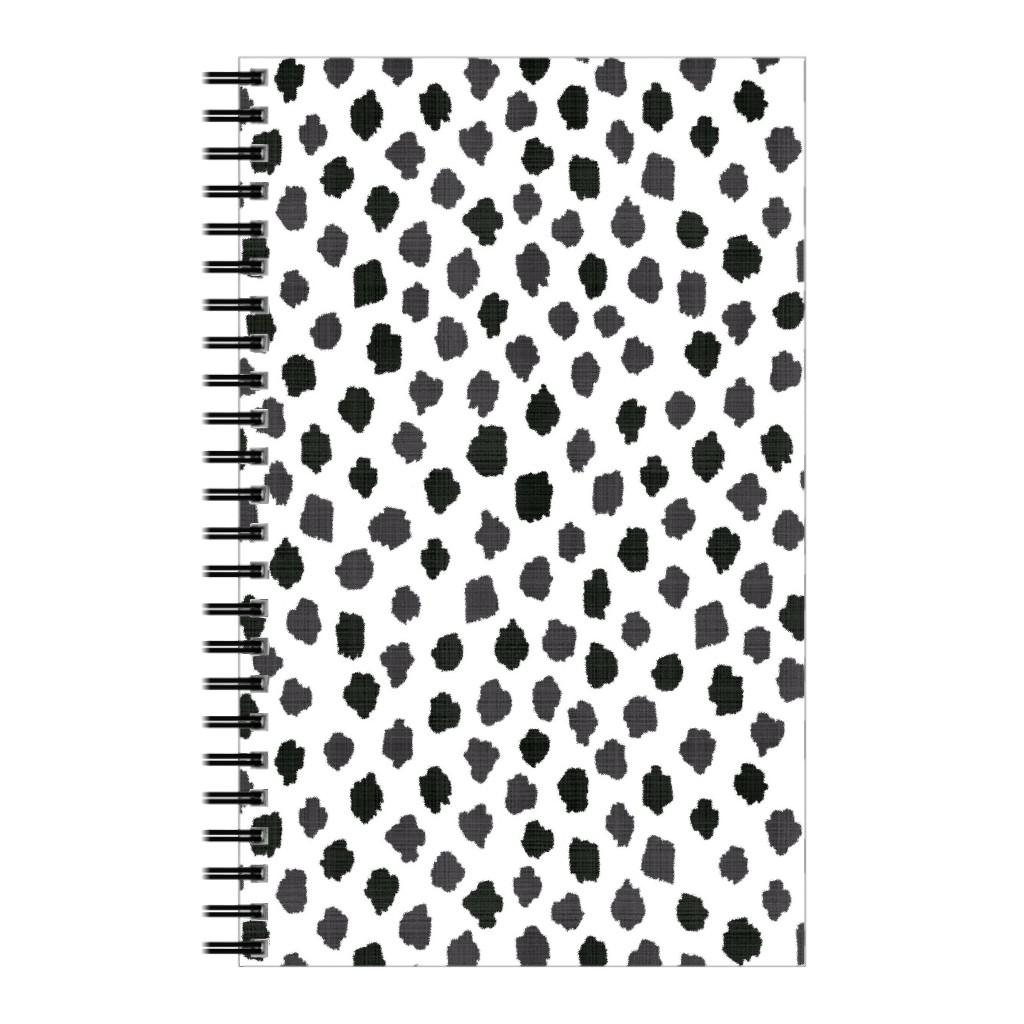 Inky Spots - Black and White Notebook, 5x8, White