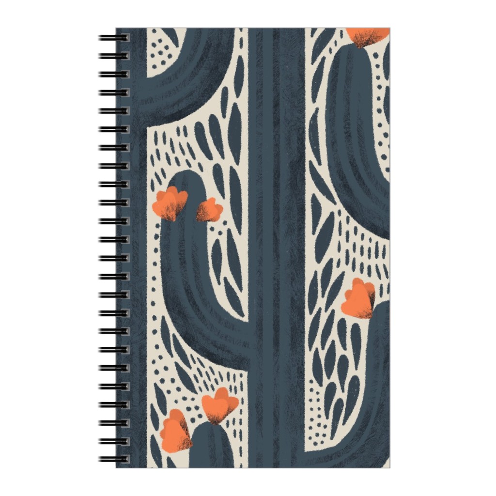 Wyatt - Cactus - Navy Notebook, 5x8, Blue