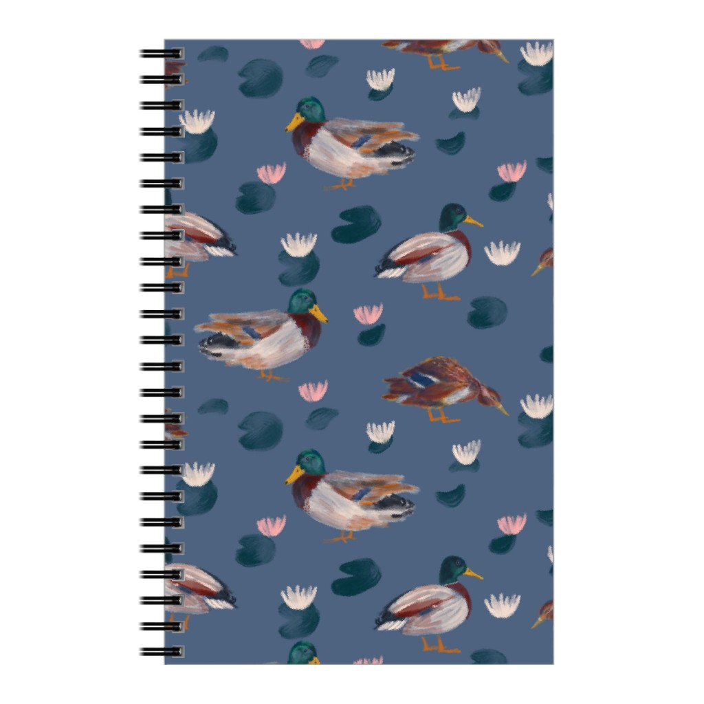 Mallard Ducks Notebook, 5x8, Blue