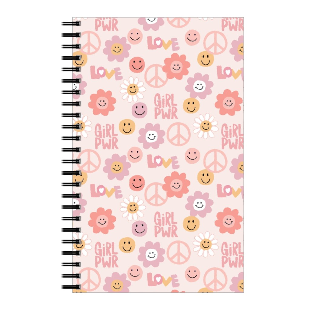 Happy Girl Power - Pink Notebook, 5x8, Pink