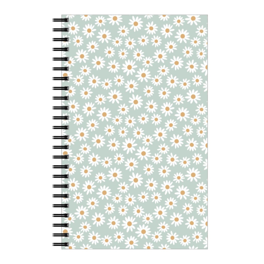 Daisy Print Notebook, 5x8, Blue