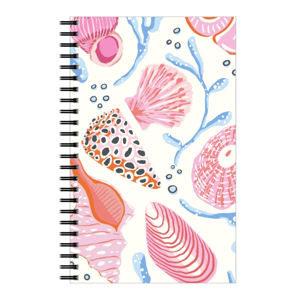 Seashells - Pink Notebook, 5x8, Multicolor