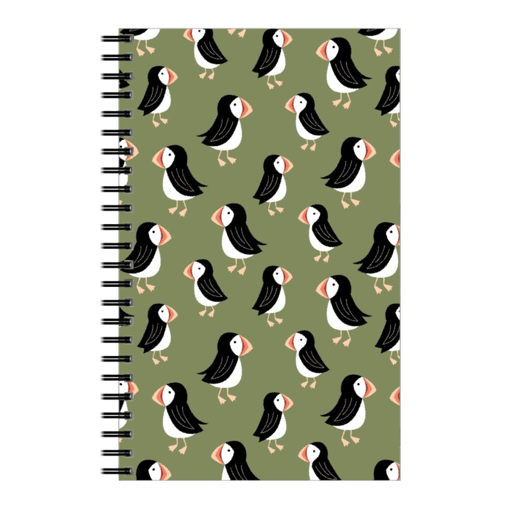 Little Puffin Friends Notebook, 5x8, Green