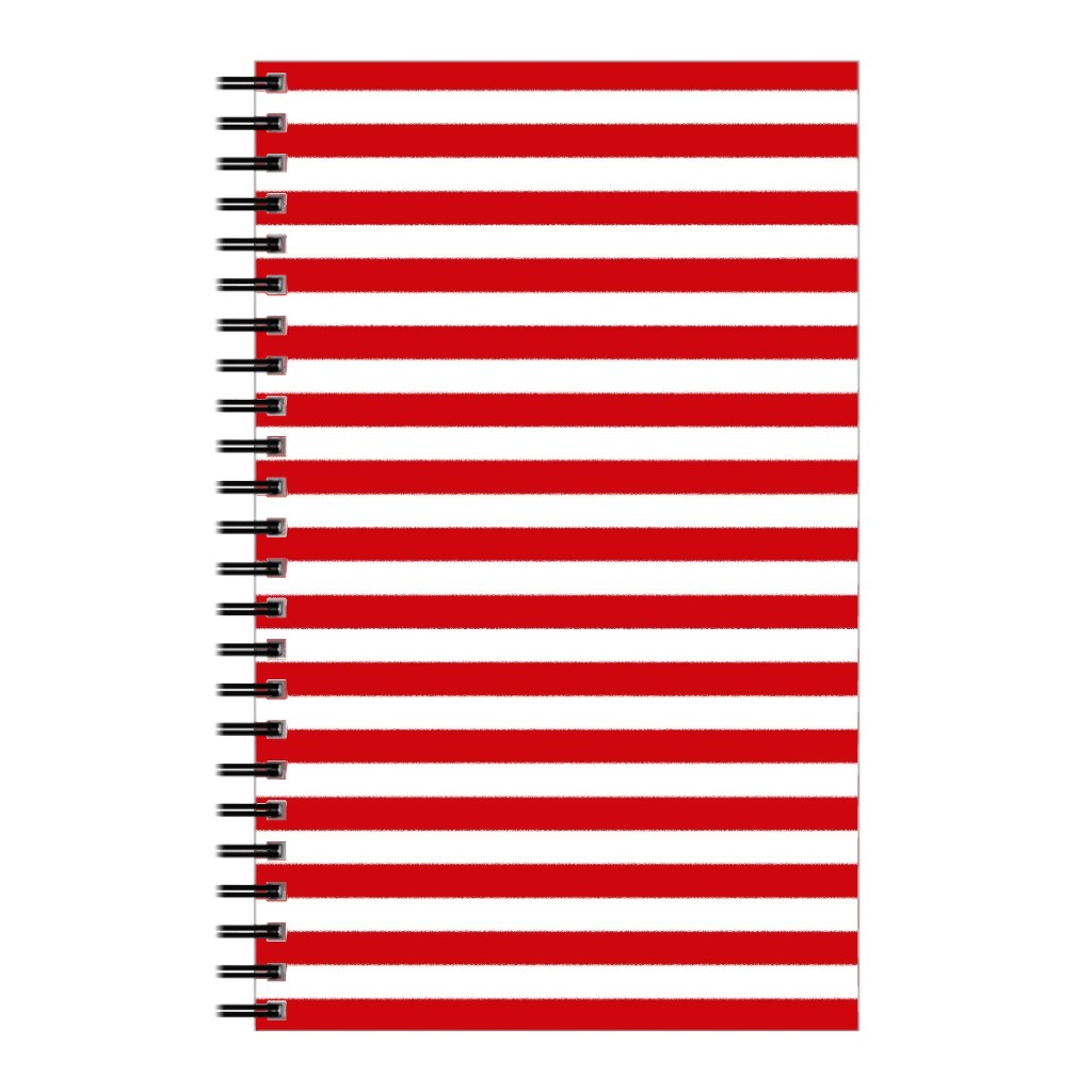 Horizontal Stripe Notebook, 5x8, Red