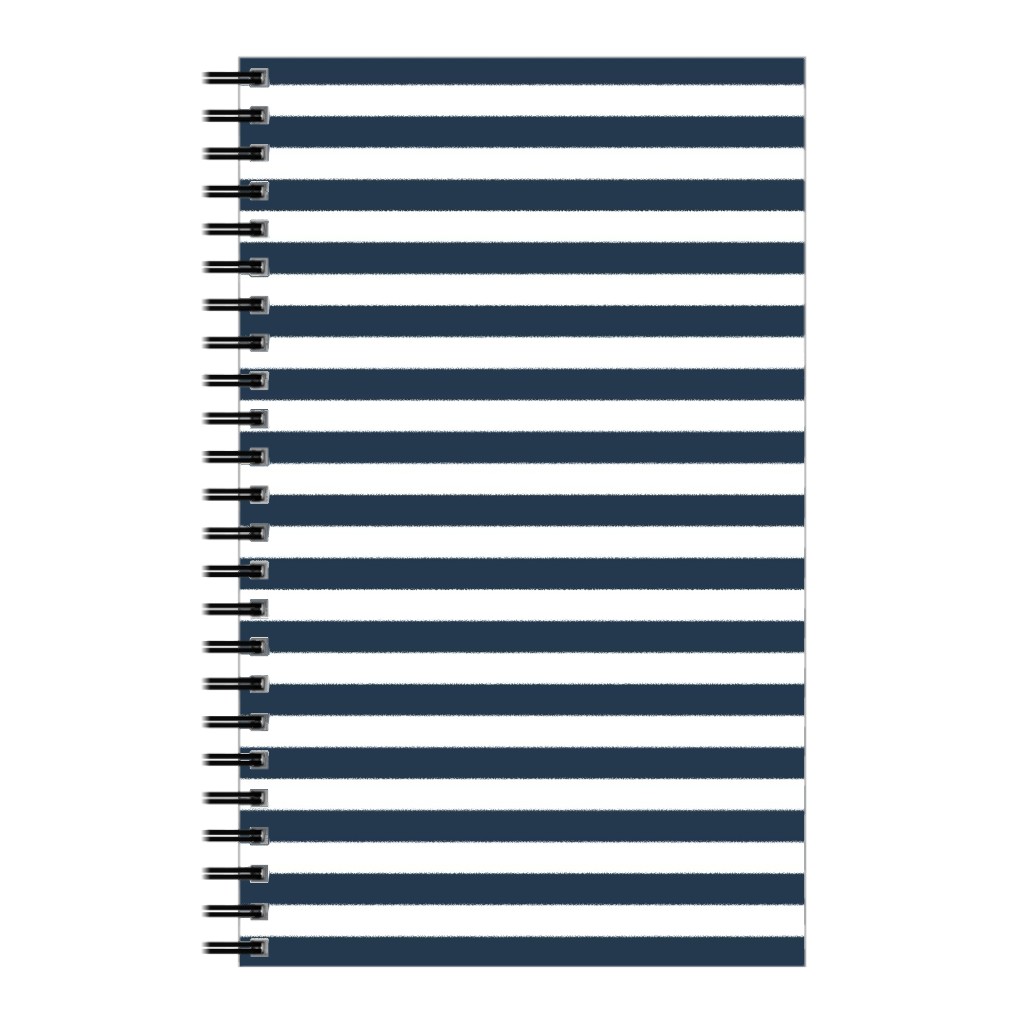 Horizontal Stripe Notebook, 5x8, Blue, Navy