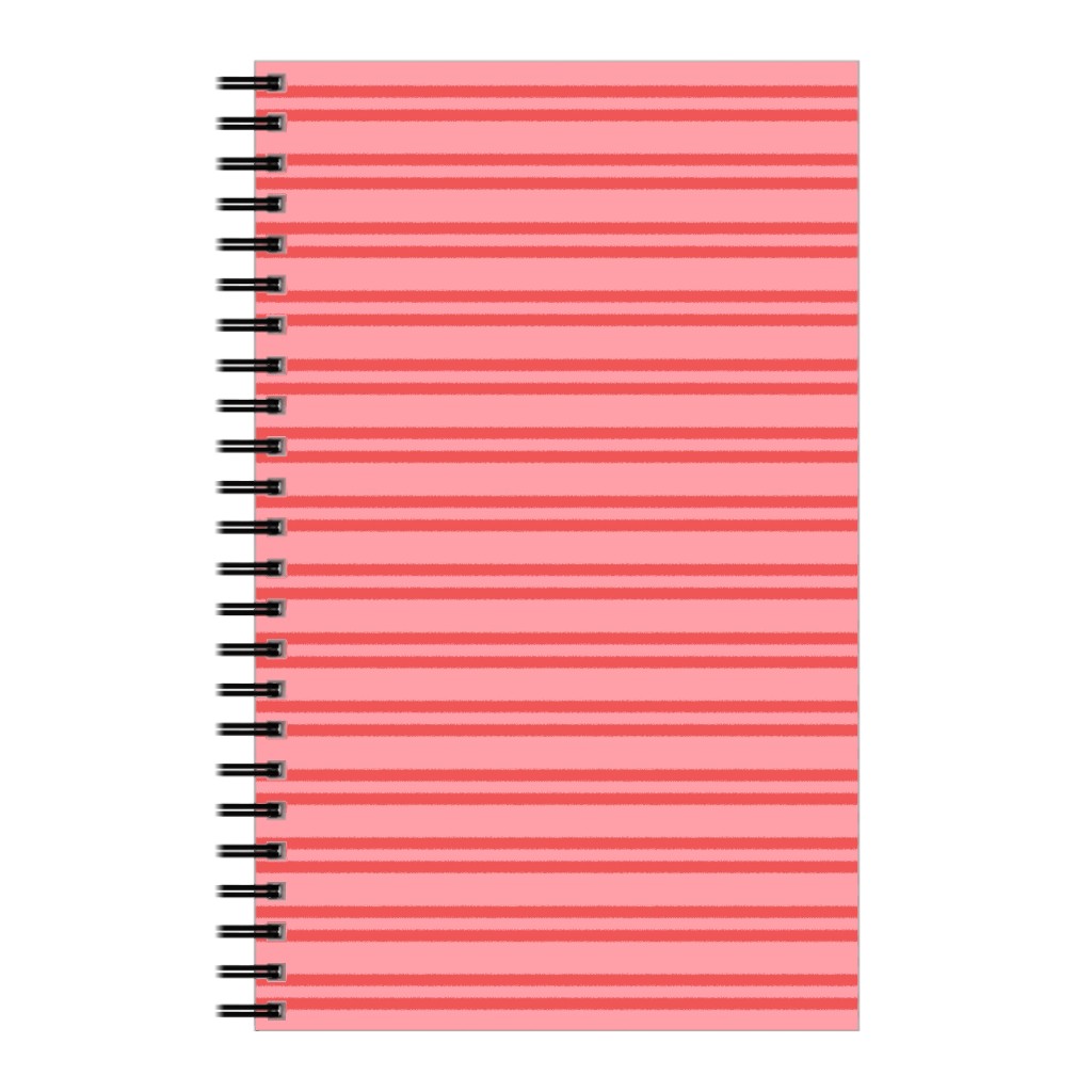 Joyful Stripes - Red and Pink Notebook, 5x8, Pink