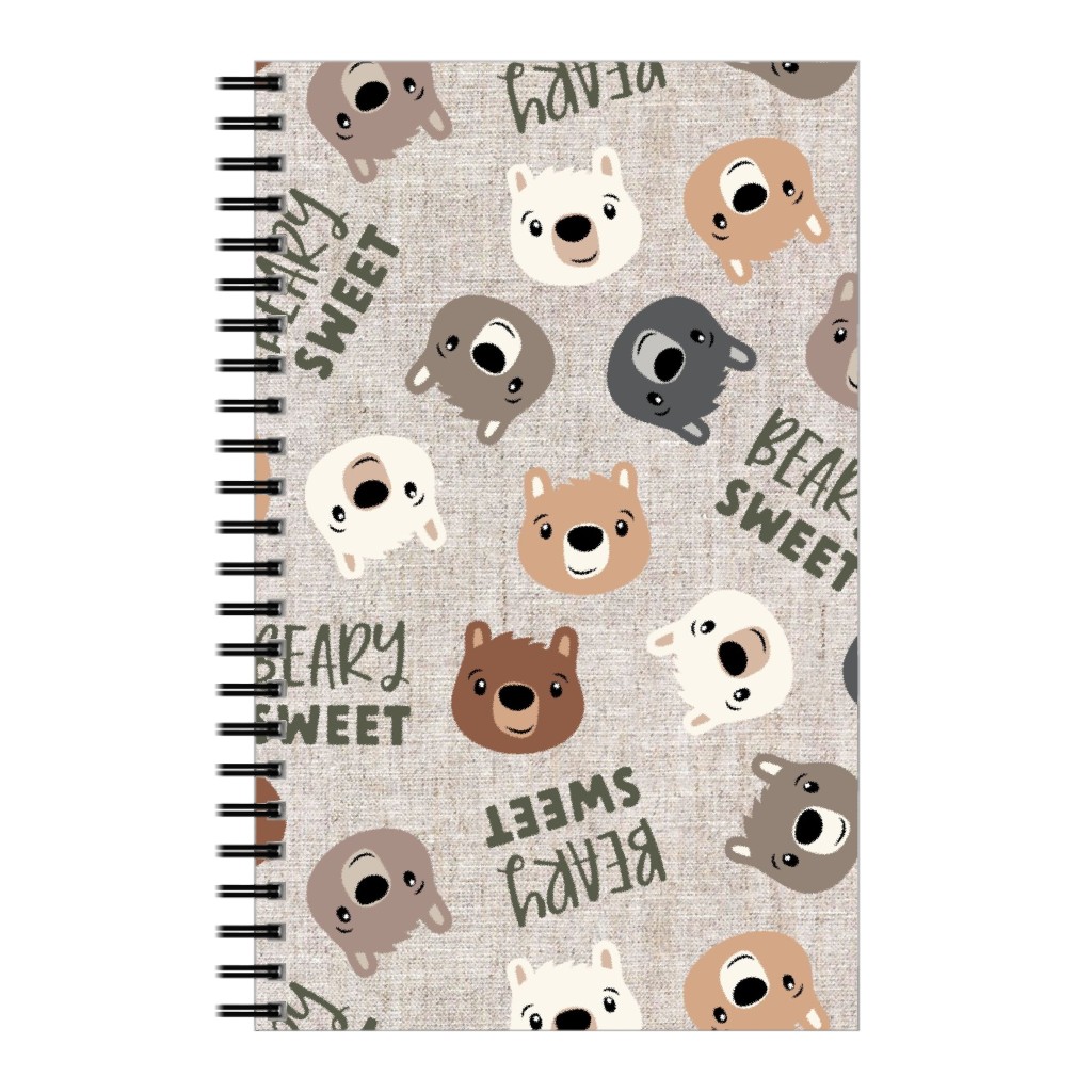 Beary Sweet Bears - Beige Notebook, 5x8, Beige