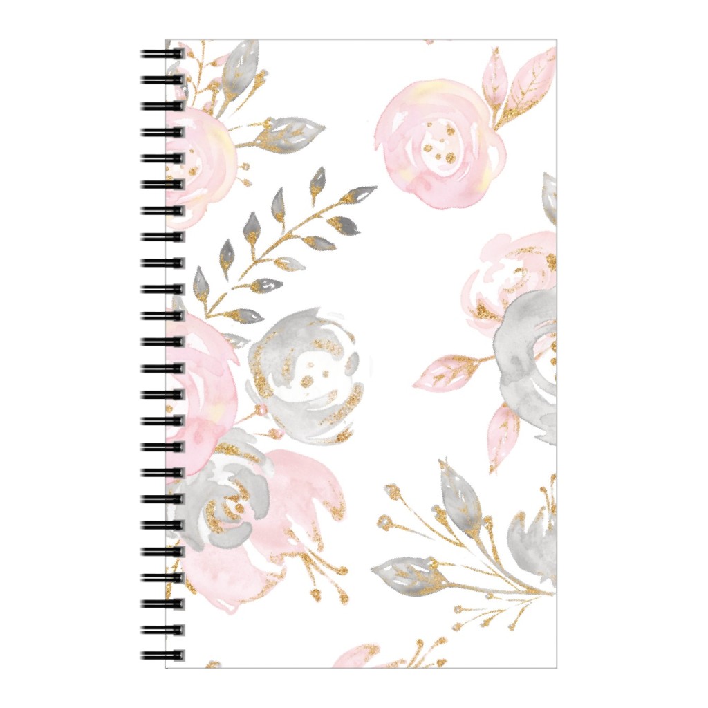 Floral - Blush Notebook, 5x8, Pink, Bright Pink