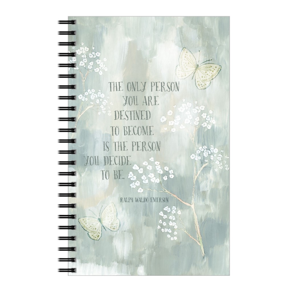 Ralph Waldo Emerson Quote Notebook, 5x8, Green