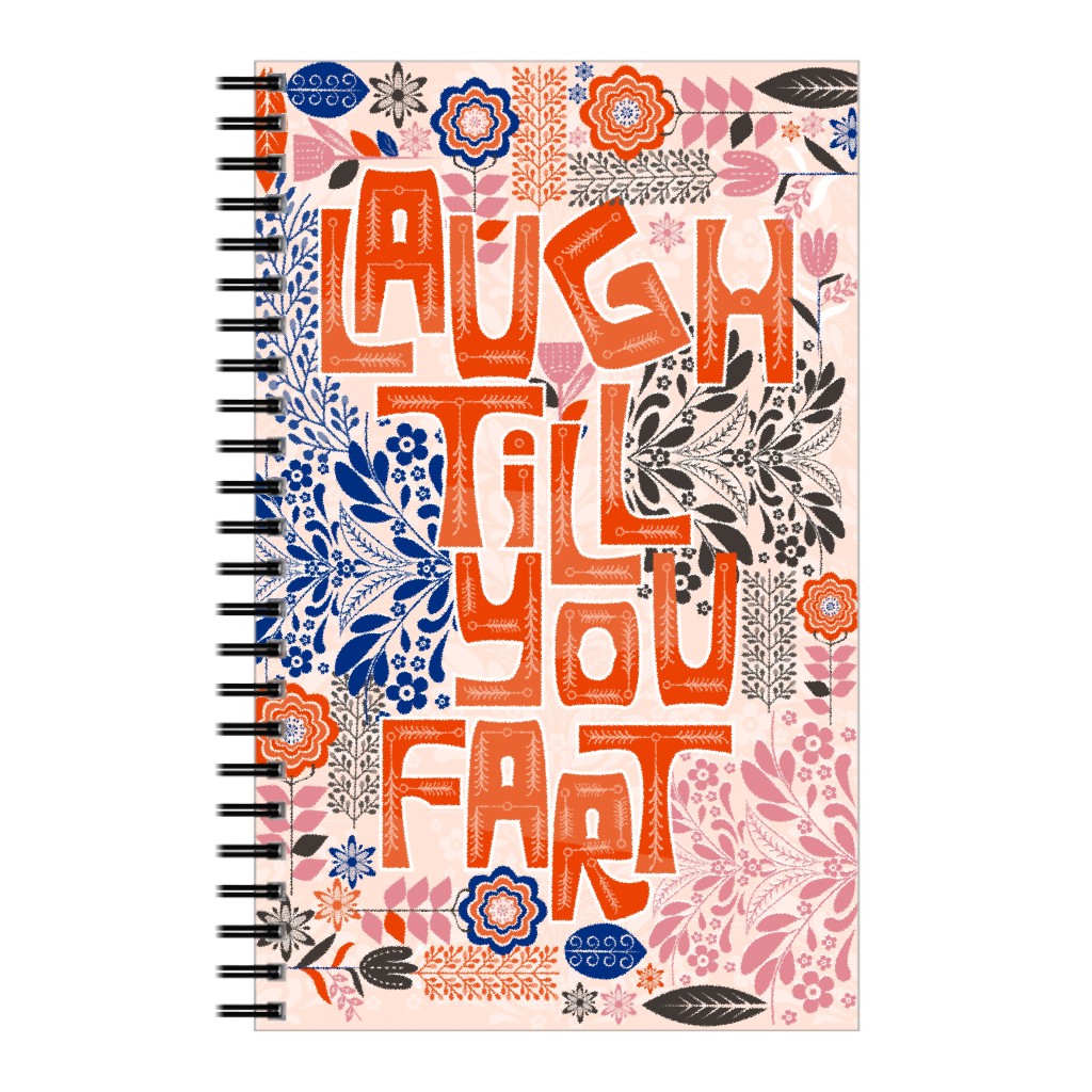 Laugh Till You Fart Notebook, 5x8, Orange, Orange