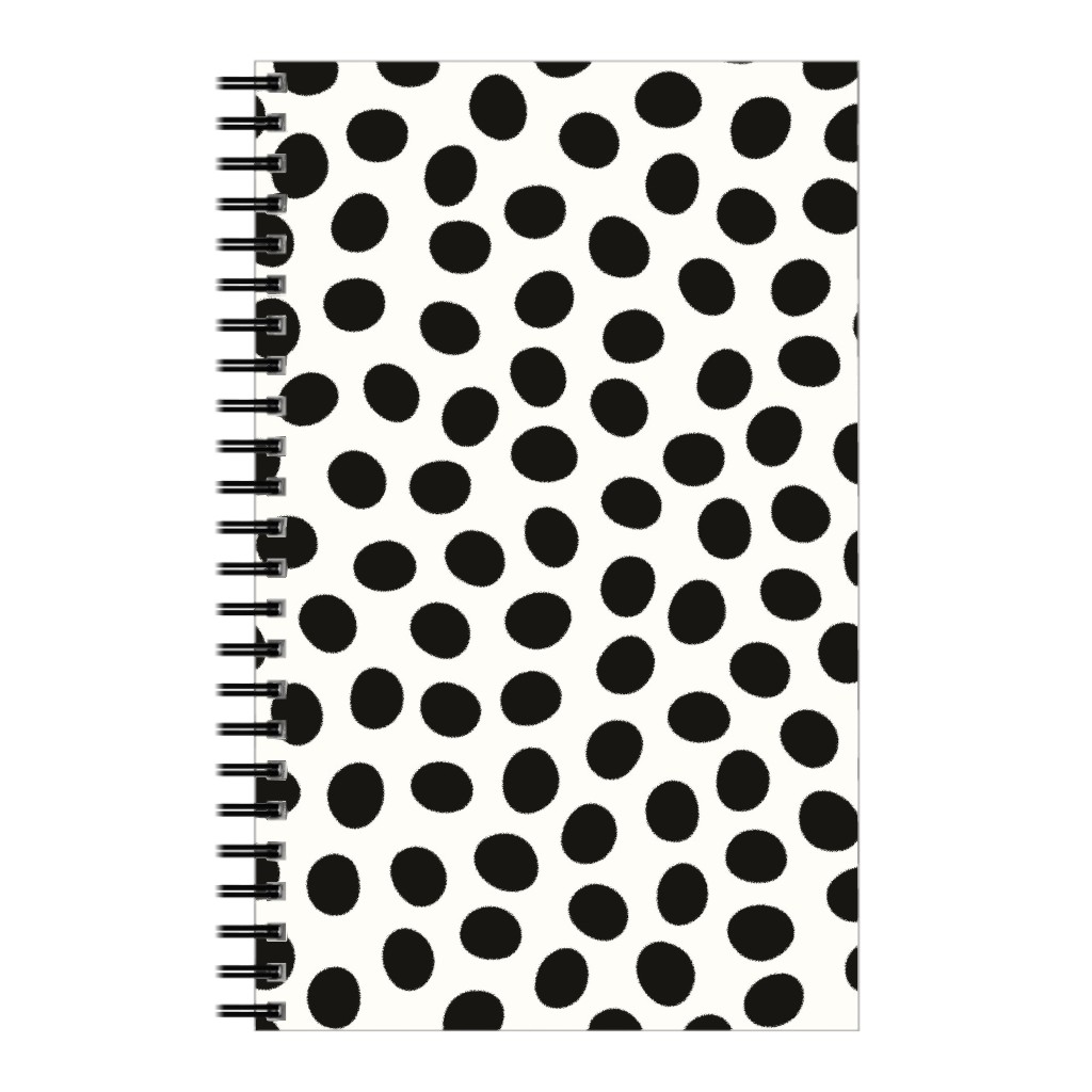 Dots - Black and White Notebook, 5x8, White