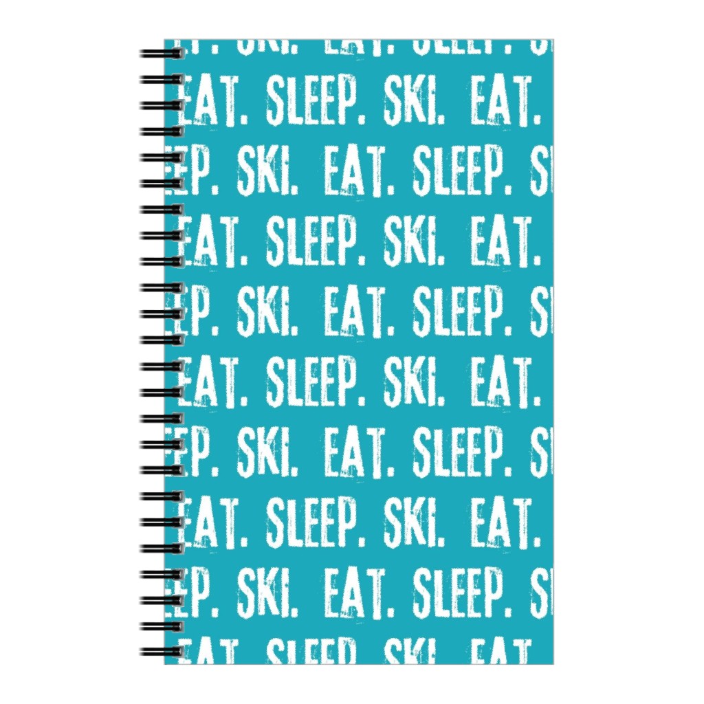 Eat Sleep Ski Notebook, 5x8, Blue