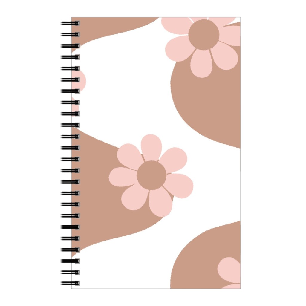 Groovy Daisy Rainbow Notebook, 5x8, Beige