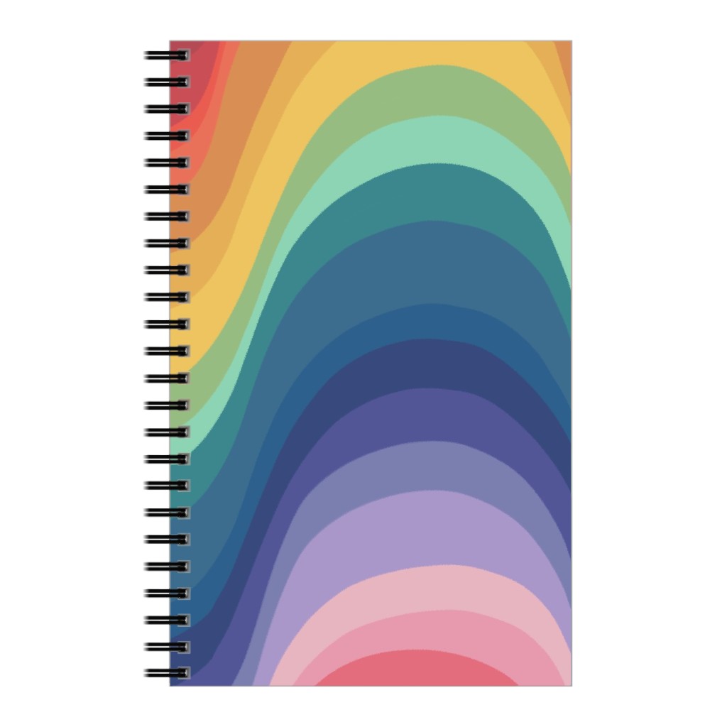 Wavy Rainbow Stripes - Multicolor Notebook, 5x8, Multicolor