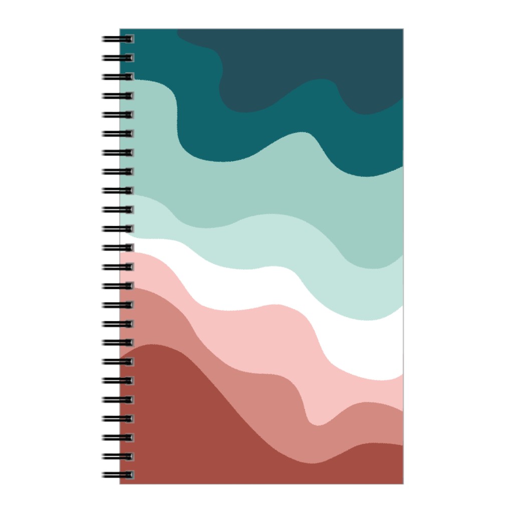 Retro Abstract Waves Notebook, 5x8, Multicolor