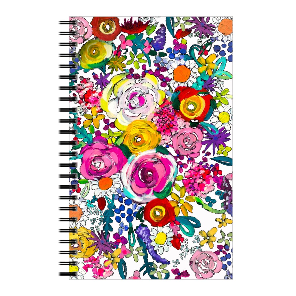 Les Fleurs Floral Painting Notebook, 5x8, Multicolor