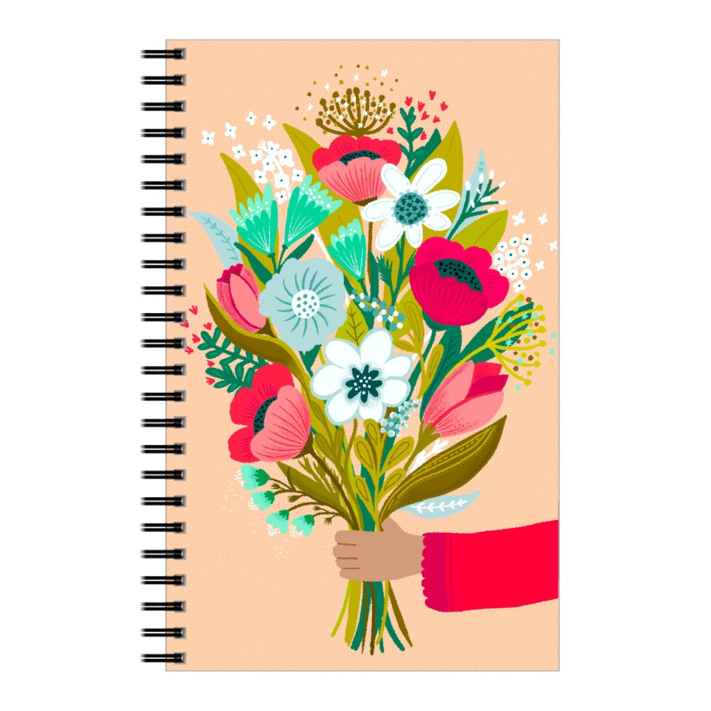 Happy Day Bunch - Multi on Pink Notebook, 5x8, Multicolor