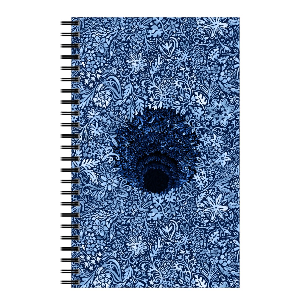 Deep Down Colorful Floral Abstract Notebook, 5x8, Blue, Silhouette