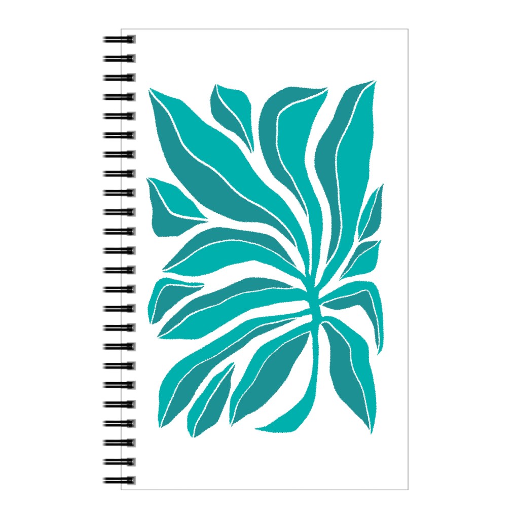 Minimalist Block Botanical Palm Leaves - Green Notebook, 5x8, Green