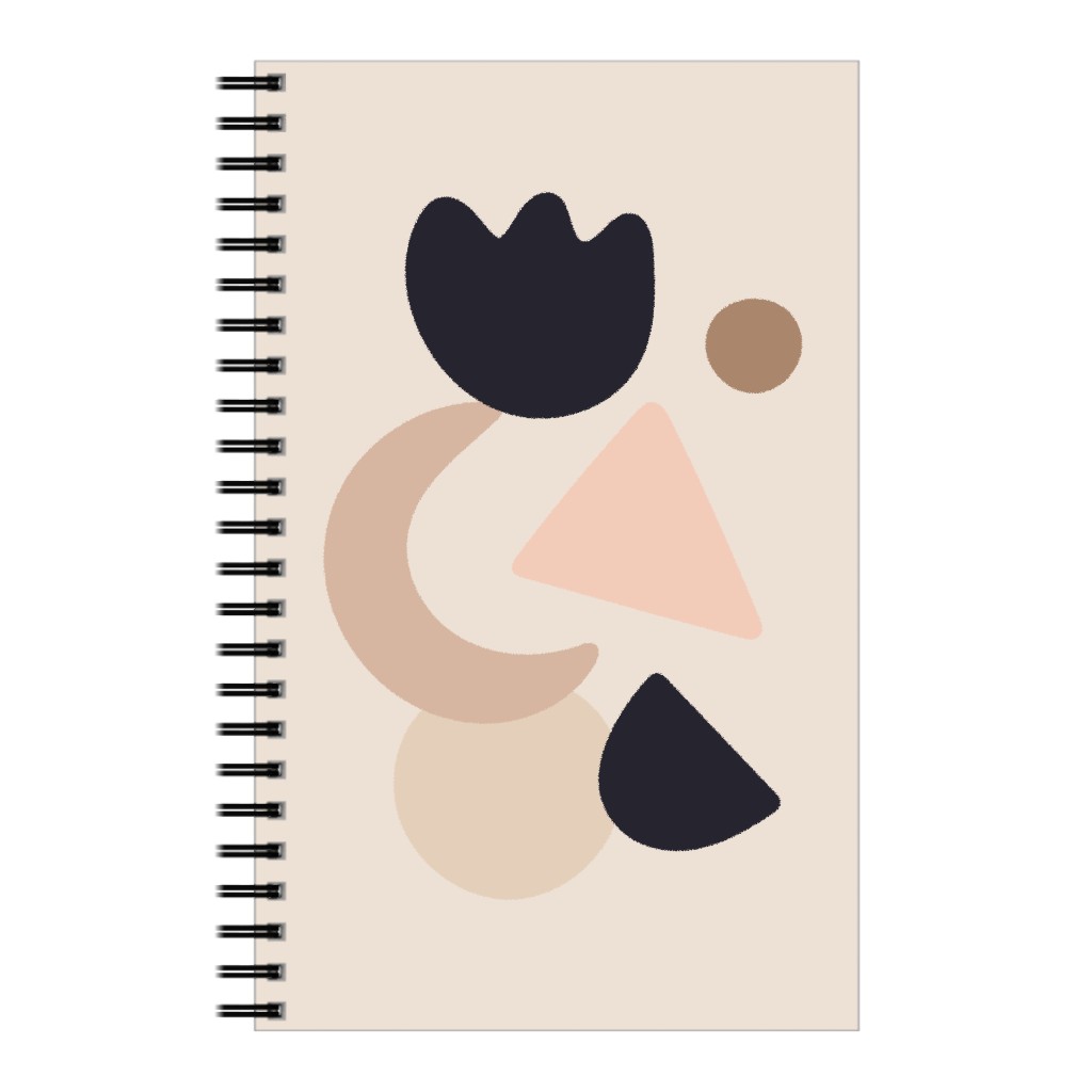 Abstract Shape Collage - Neutral Notebook, 5x8, Beige