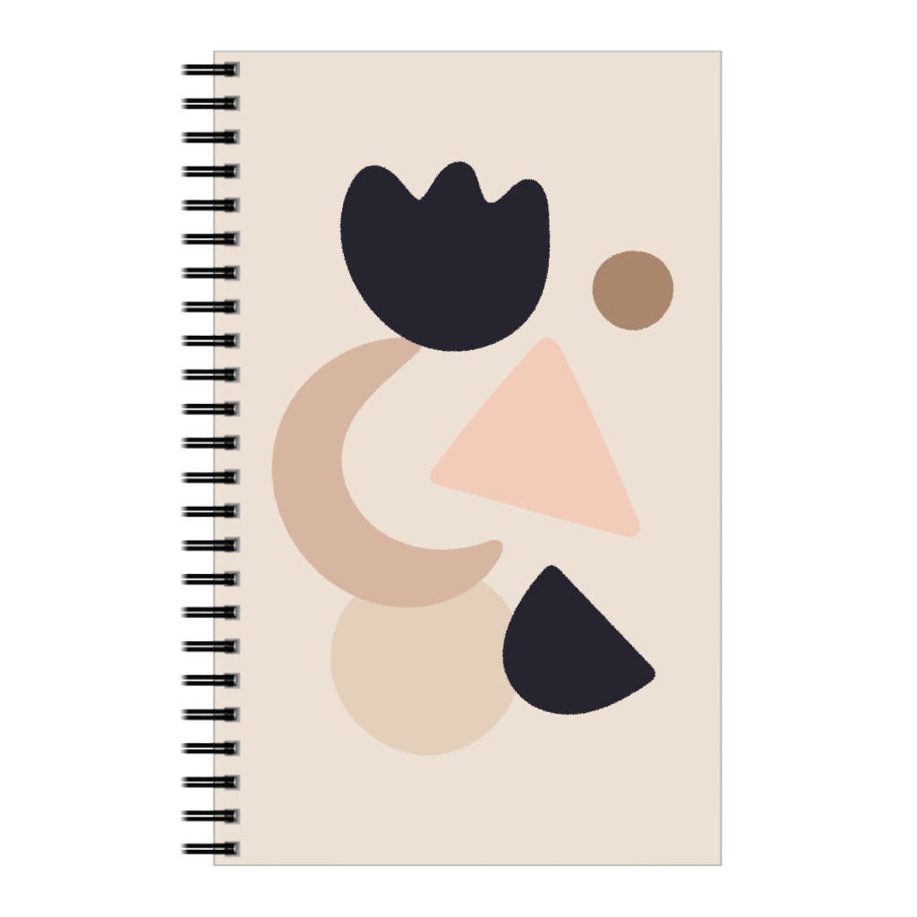 Abstract Shape Collage - Neutral Notebook, 5x8, Beige, Pearl