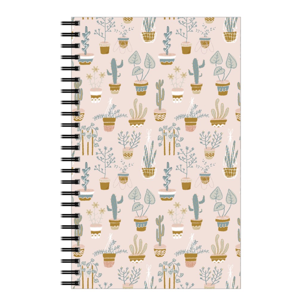 Indoor Plants - Pink Notebook, 5x8, Pink