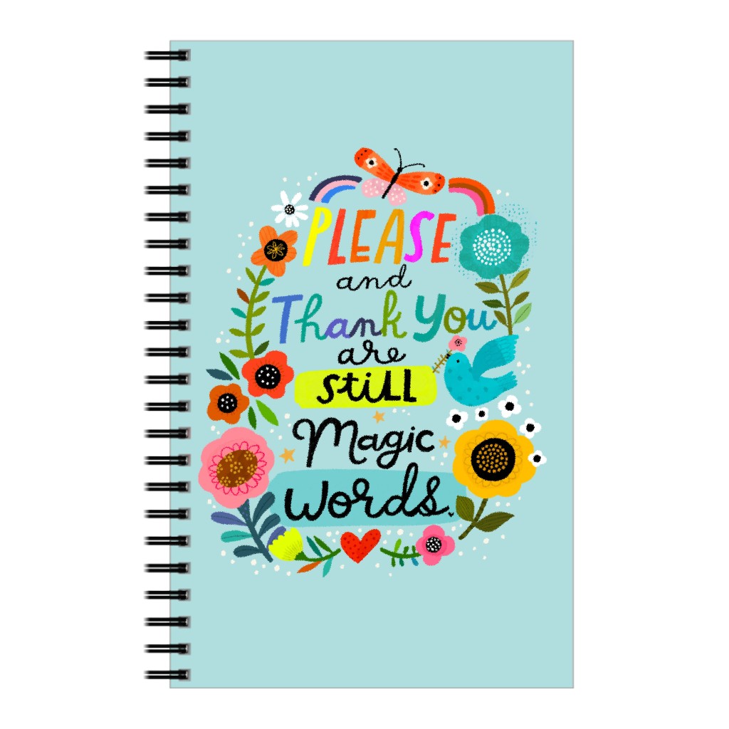 Please and Thank You Magic Words - Multi on Light Blue Notebook ...