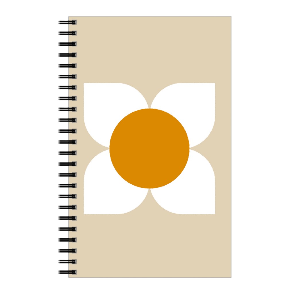 Bold Flower - Beige Notebook, 5x8, Beige