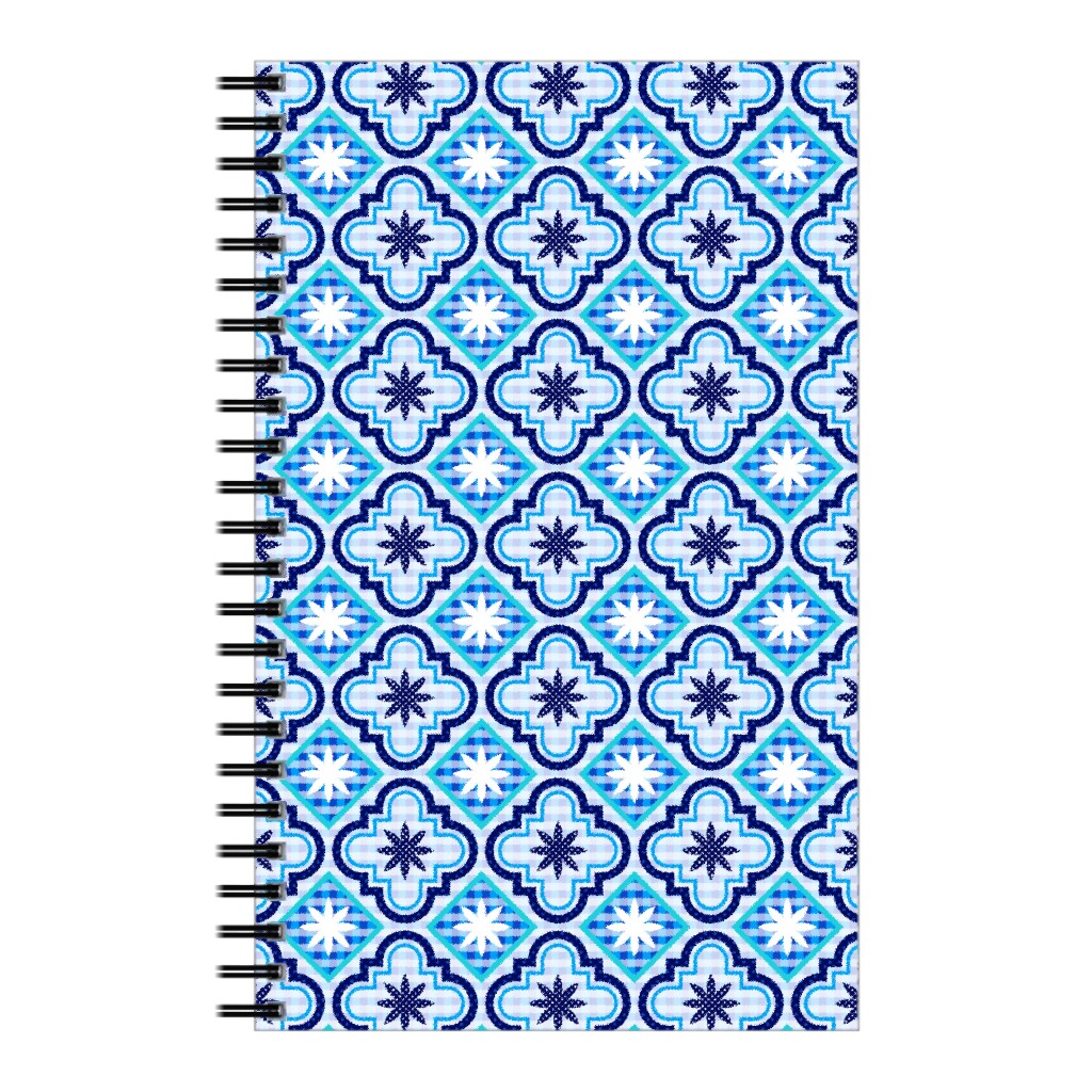Tile Patchwork - Blue Notebook, 5x8, Blue