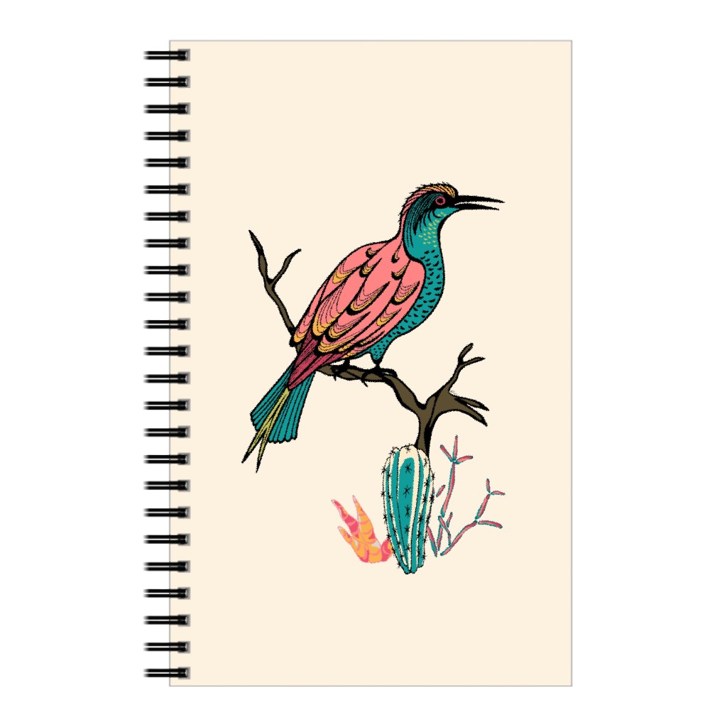 Bird on Branch - Multi Notebook, 5x8, Beige
