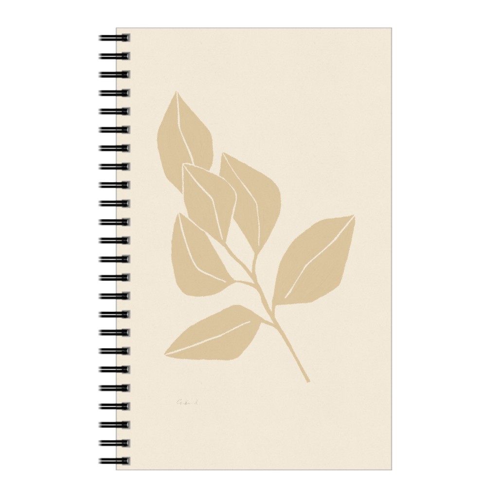 Botanical Ficus - Neutral Notebook, 5x8, Beige, Pearl
