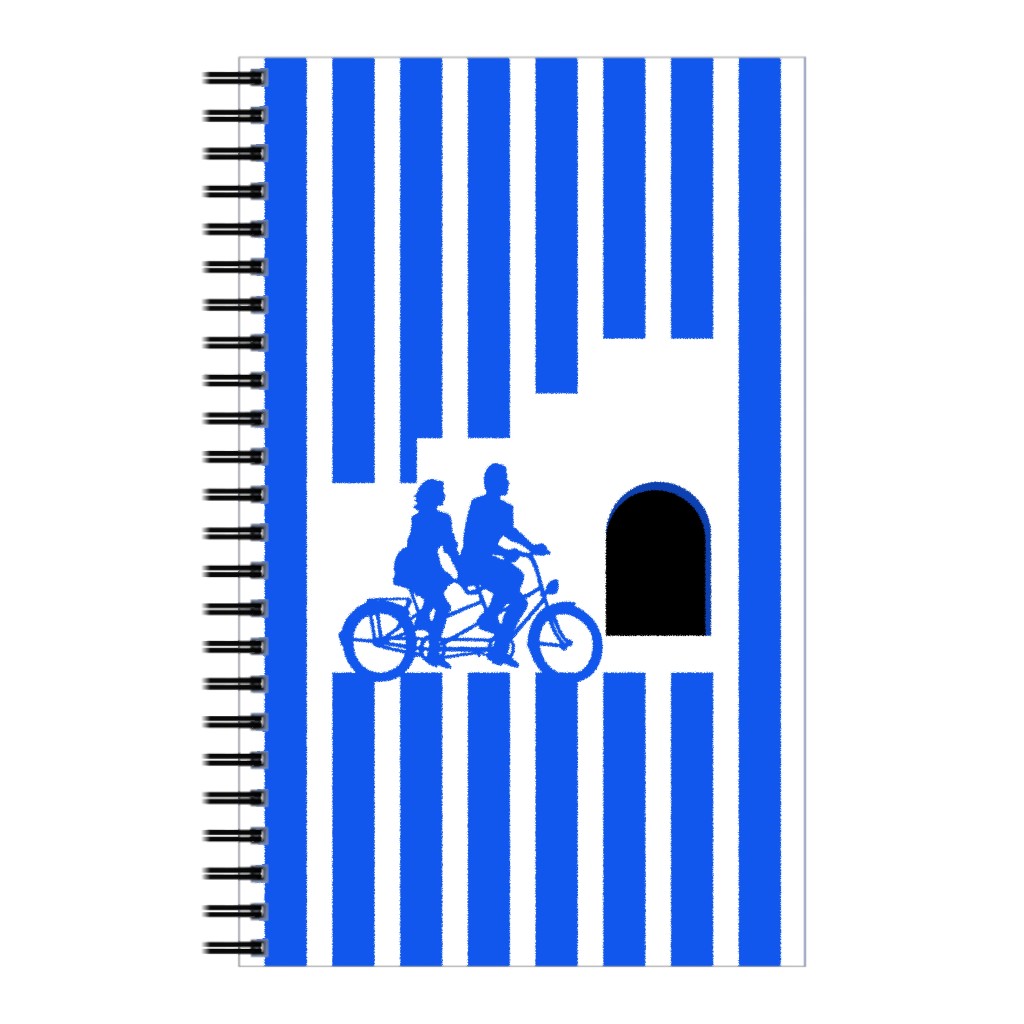 Riders Minimal Artwork - Blue Notebook, 5x8, Blue