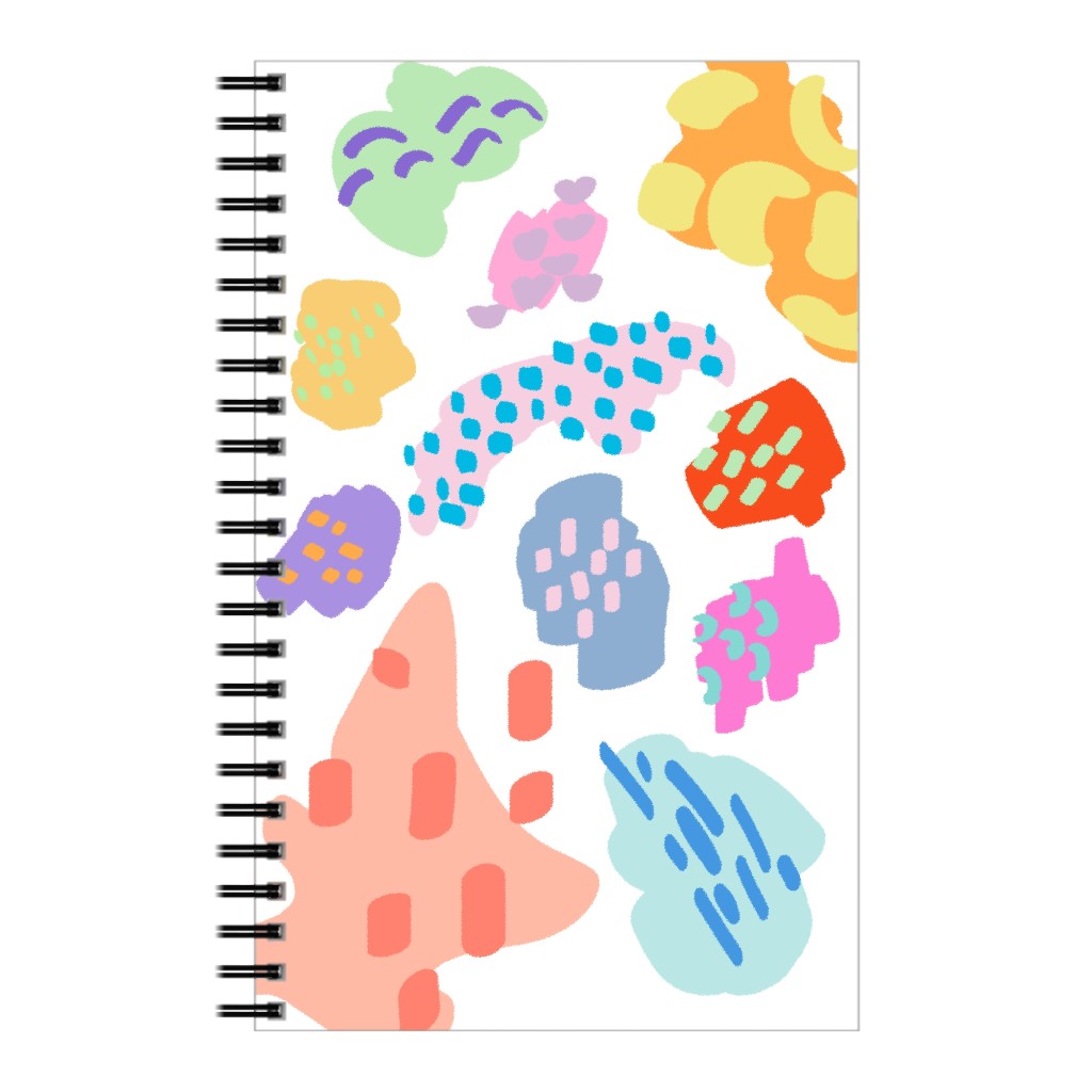 Painterly Abstract Blobs - Pastel Notebook, 5x8, Multicolor