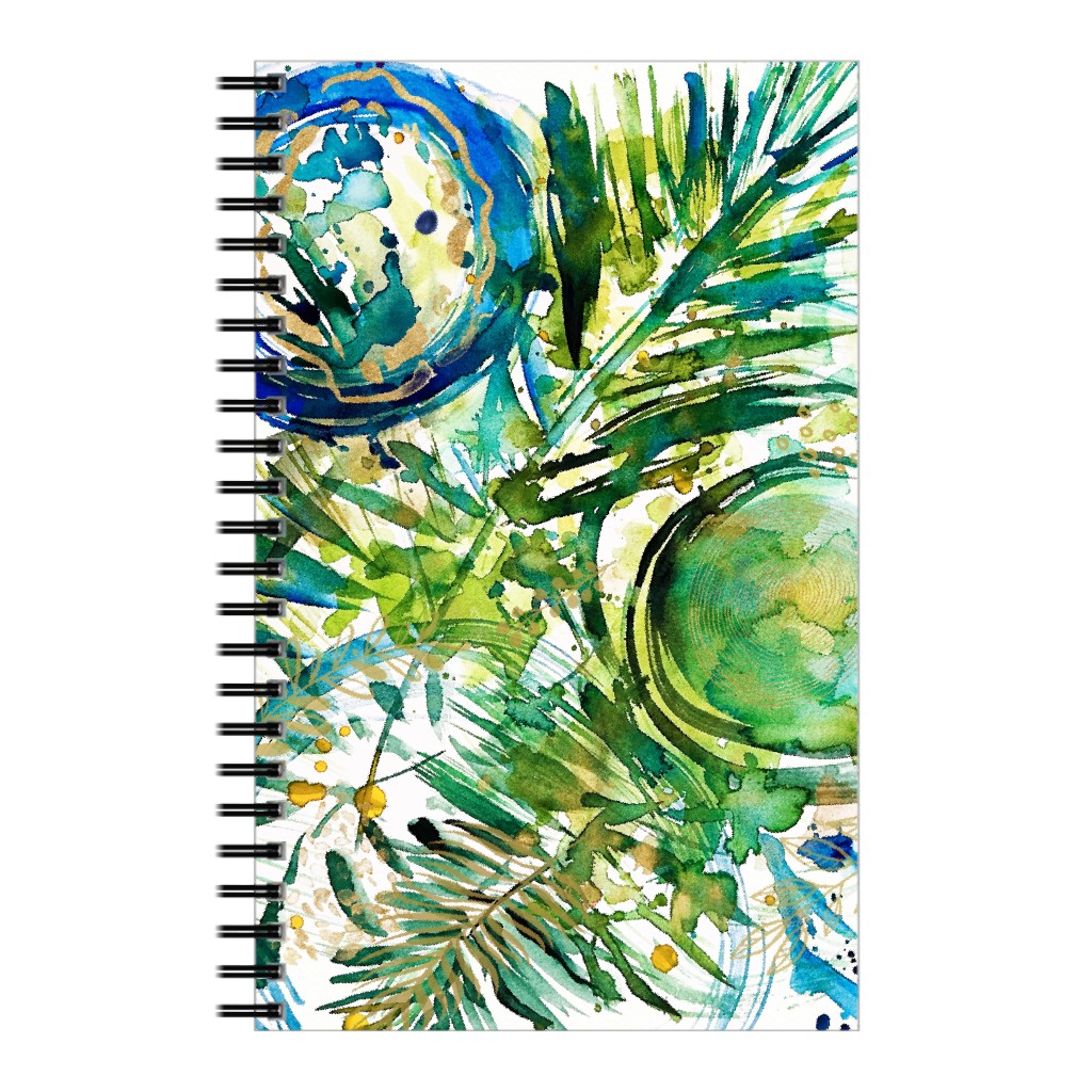 Paradise - Green and Blue Notebook, 5x8, Green
