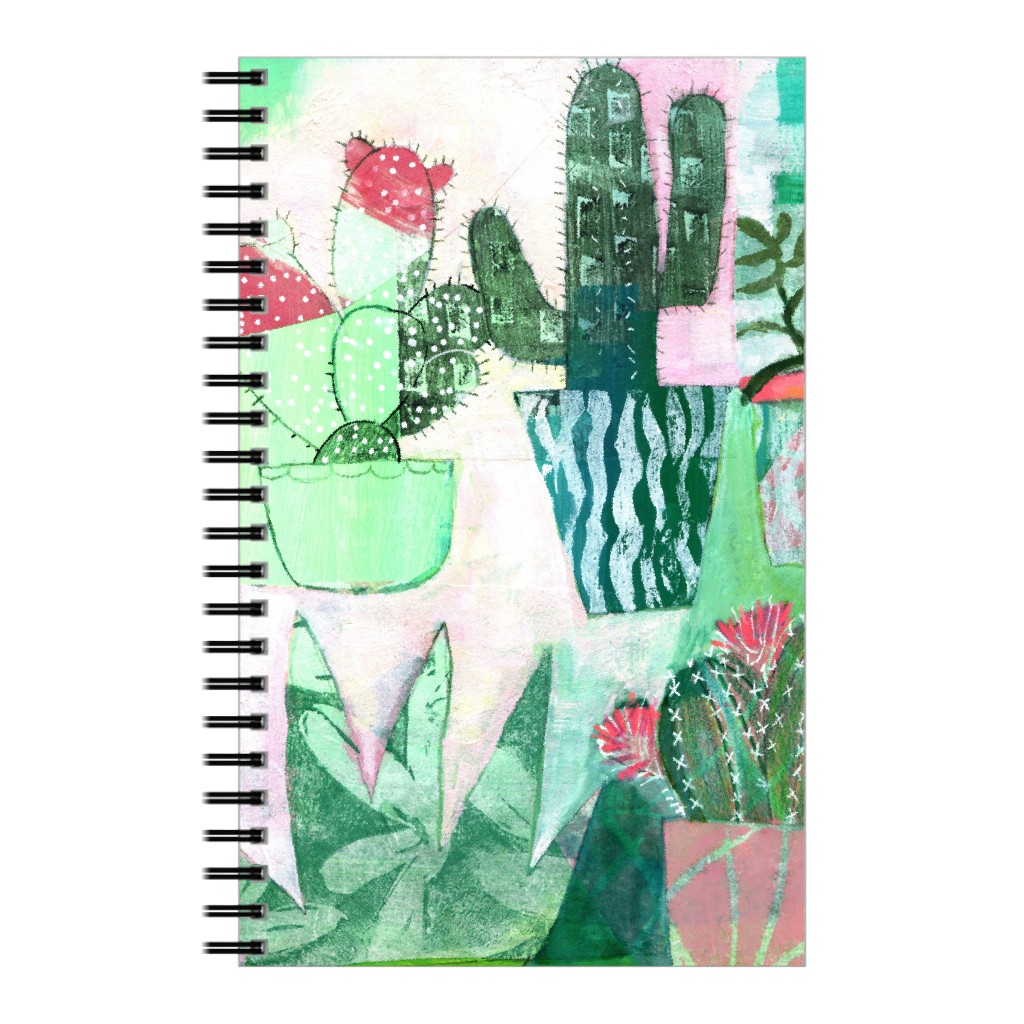 Cactus Collage - Green Notebook, 5x8, Green
