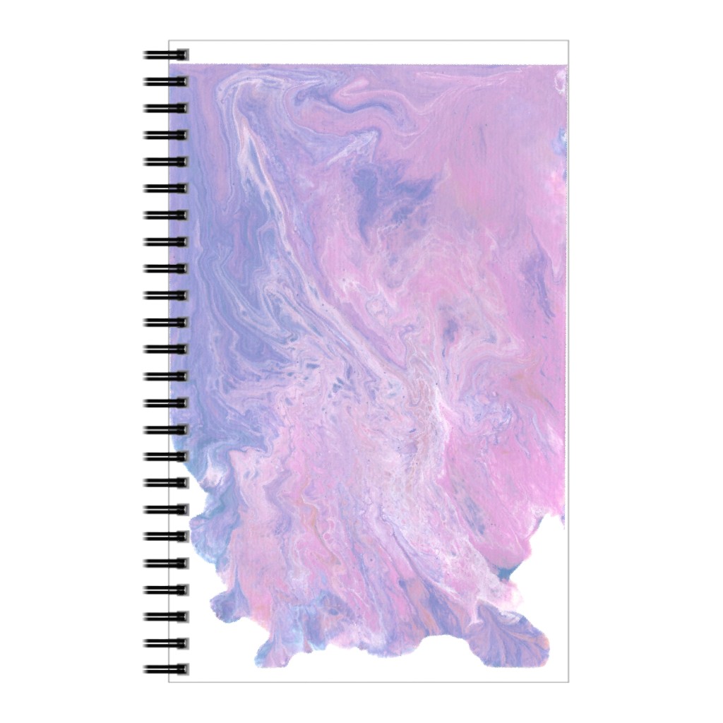Acrylic Pour Abstract - Purple and Pink Notebook, 5x8, Purple