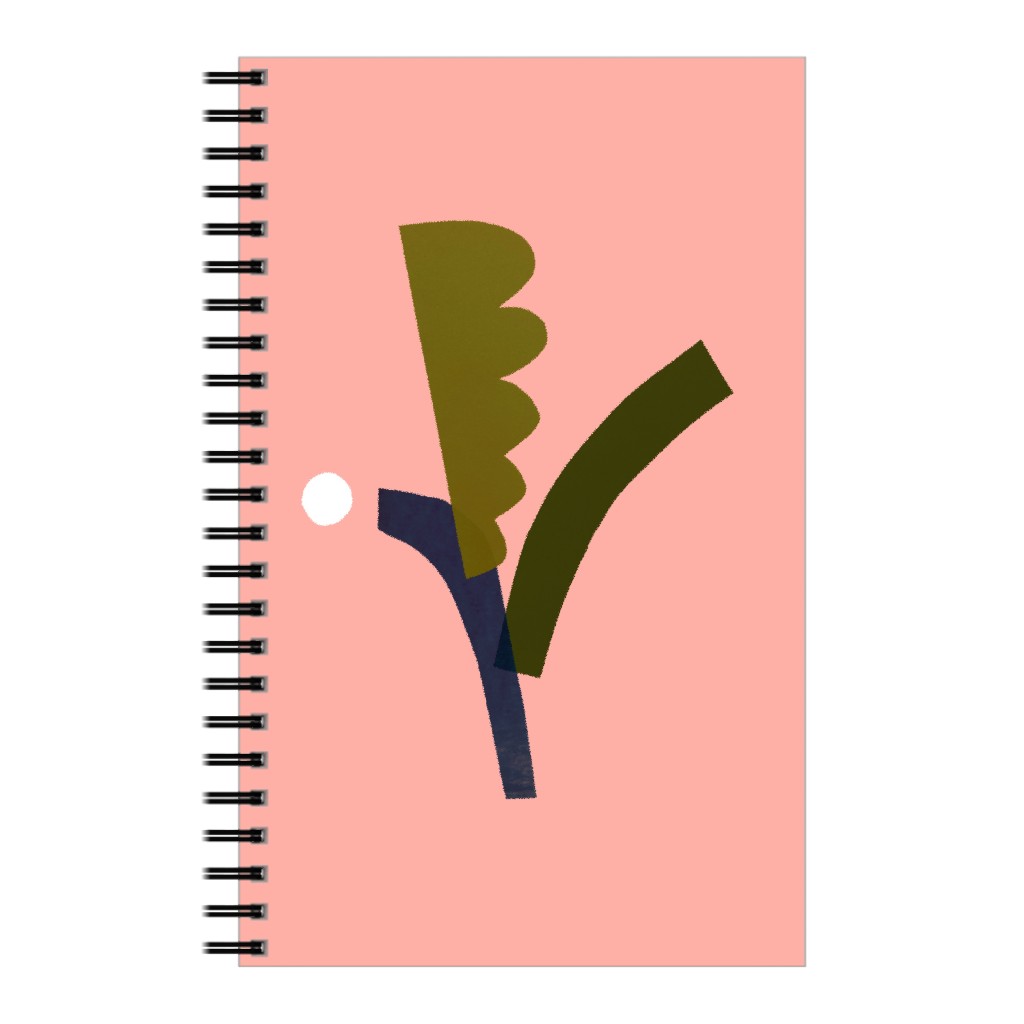 Leaves - Pink Notebook, 5x8, Pink, Bright Pink