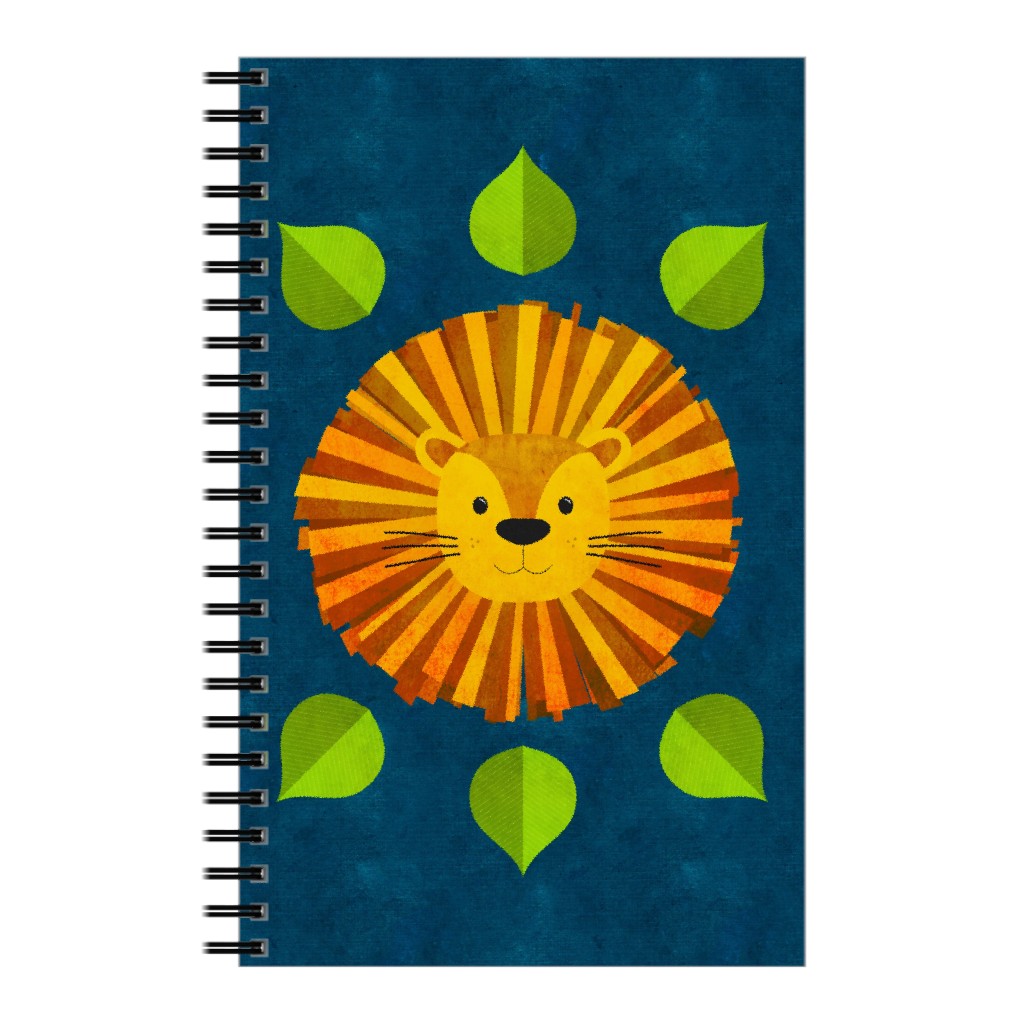 Lion Man - Blue Notebook, 5x8, Orange