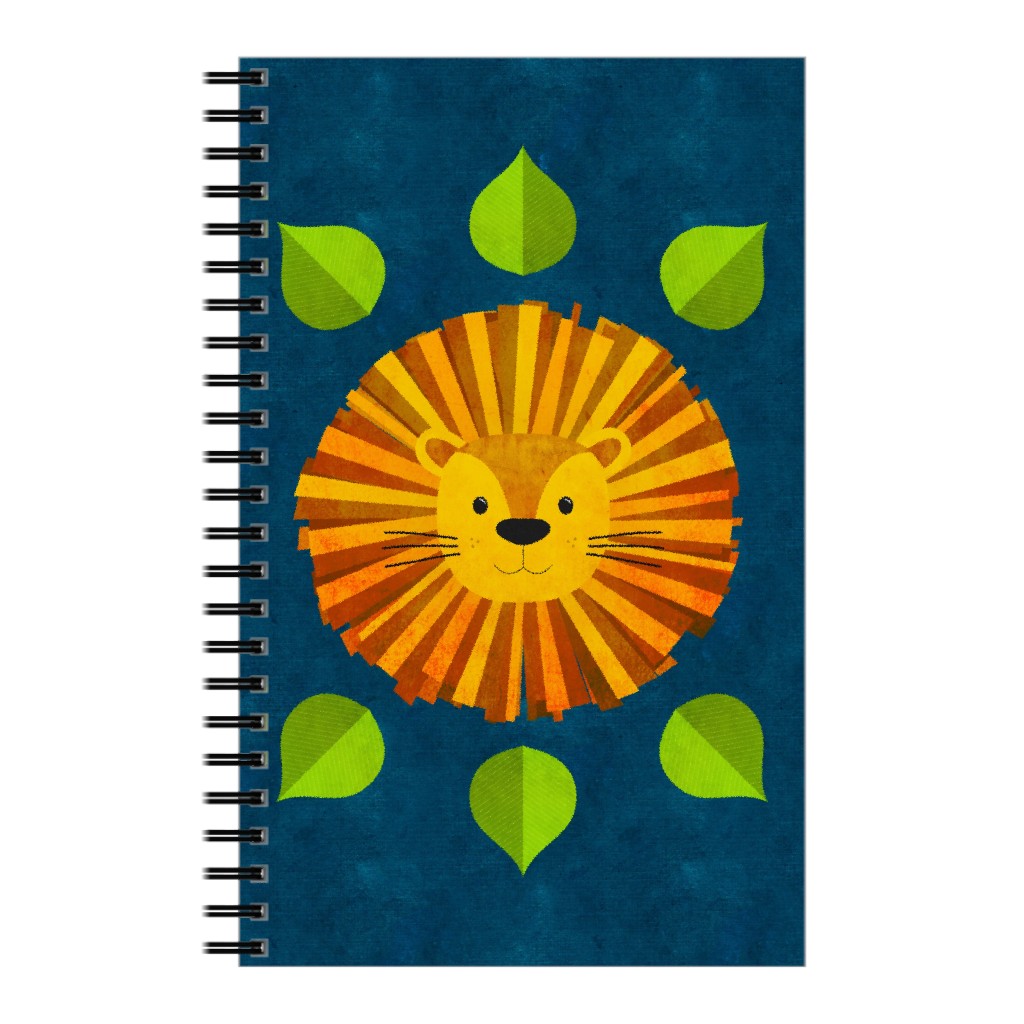 Lion Man - Blue Notebook, 5x8, Orange, Orange