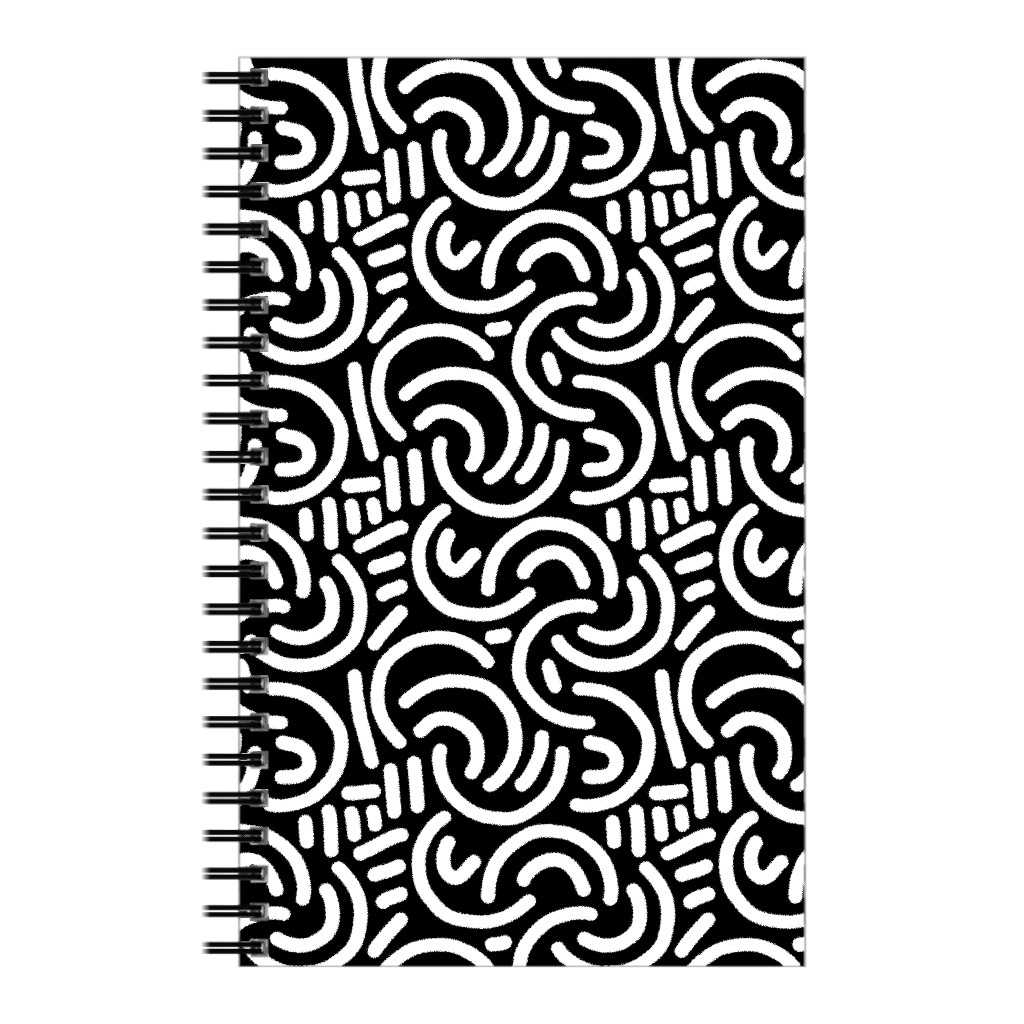 Wavy Lines Black and White Notebook Shutterfly