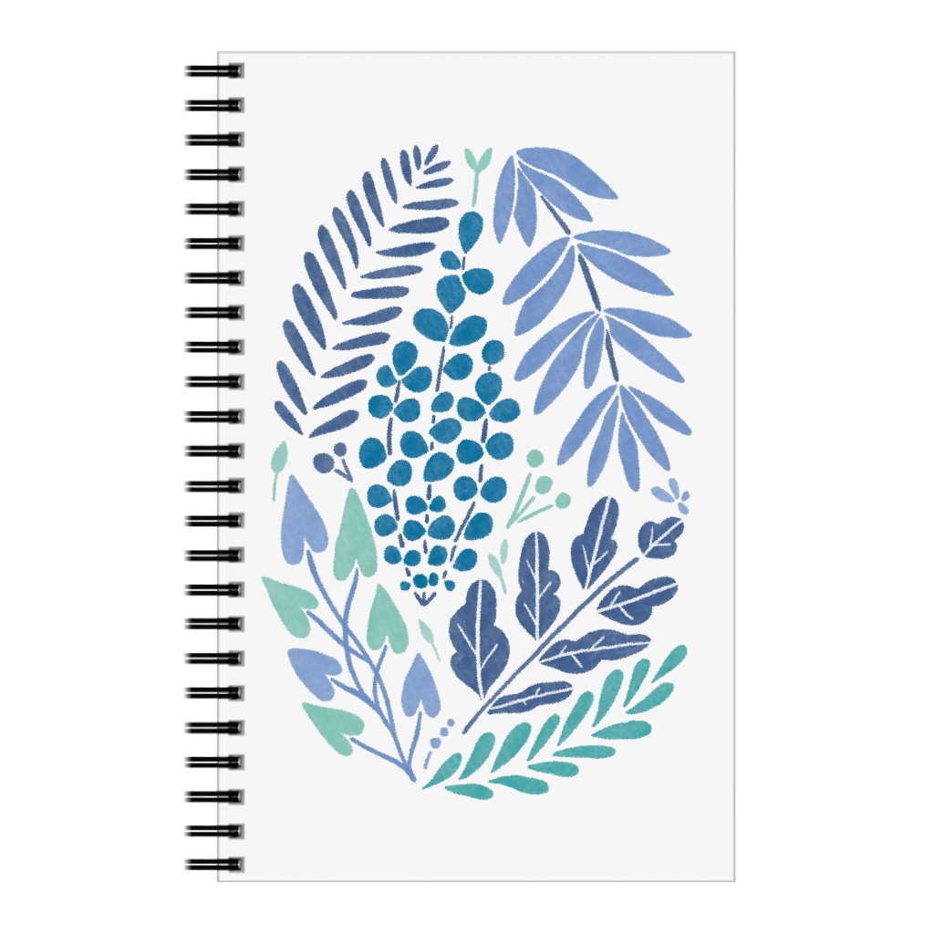 Botanical Composition Notebook, 5x8, Blue